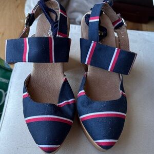 Stylish Navy Striped Women's Shoes by Freepeople. NEW
